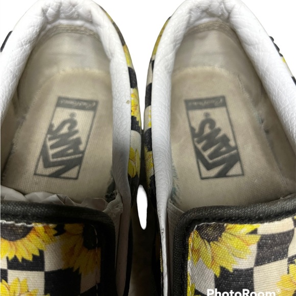 VANS Custom Checkered Sunflower Skateboard Slip one Sneakers size 9 - Picture 13 of 15
